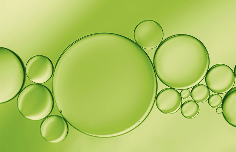 Close up of liquid bubbles 