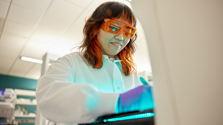 A scientist working in a lab