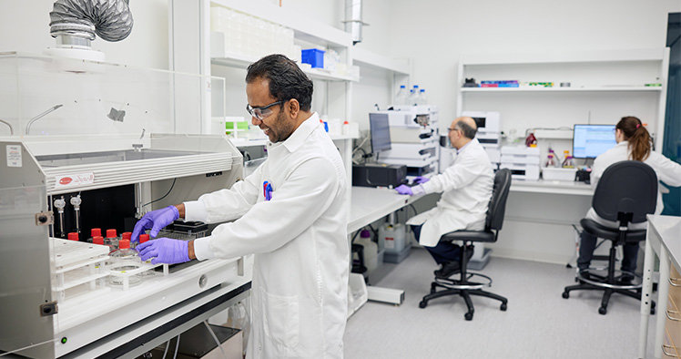 Two men in a laboratory